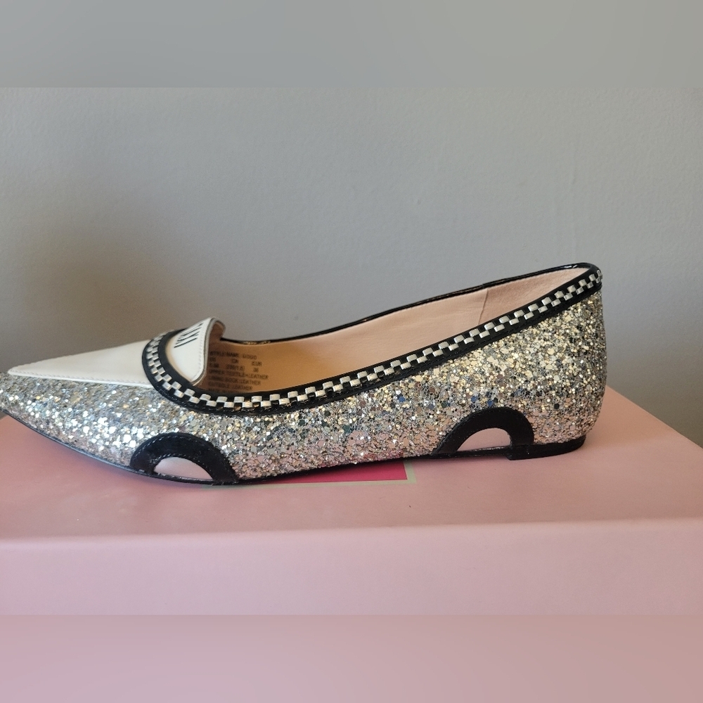 Kate Spade Gogo Glitter Taxi Flats, VGUC, Size 5.5 - Picture 6 of 13